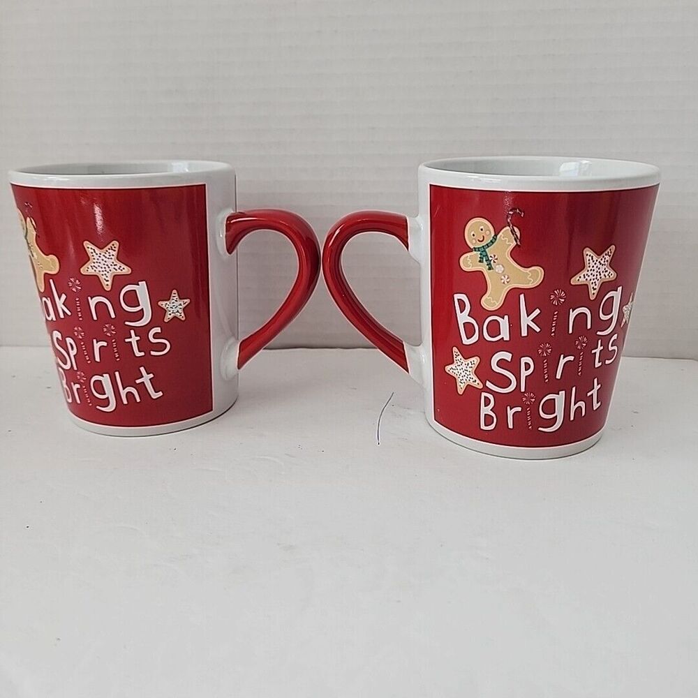 Royal Norfolk Christmas Coffee Mugs Baking Spirits Bright 8" Holiday Gingerbread - Picture 4 of 10